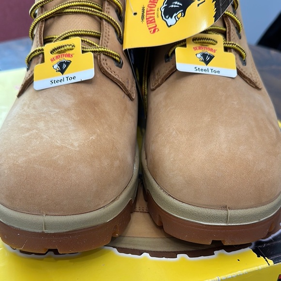 Tan and Black Safety Work Boots with Slip-Resistant Sole - Picture 6 of 6